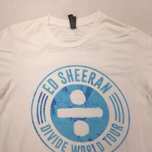 Ed Sheeran Band Casual Crew Neck Graphic Shirt Adult Mens Size Medium M White